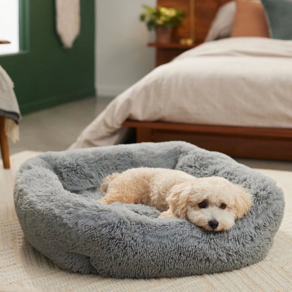 PLUSH SQUARE PET BED COMFY SMALL TO MEDIUM SIZE DOG CAT PUPPY PET LOUNGER NWT